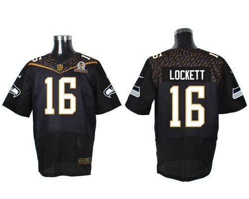Nike Seahawks #16 Tyler Lockett Black 2016 Pro Bowl Men's Stitched NFL Elite Jersey - Click Image to Close
